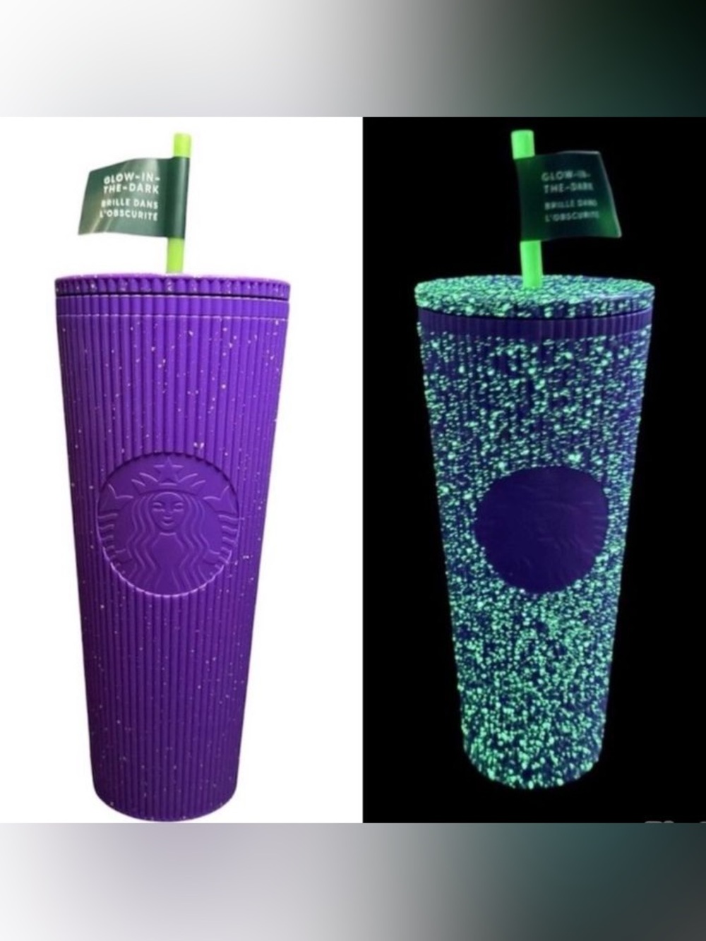 Starbucks Purple Glow-In-The-Dark Tumbler Cup 24 Oz Halloween 2024 NEW